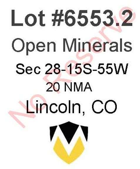 Lincoln, CO Open Minerals 28-15S-55W (20 NMA)