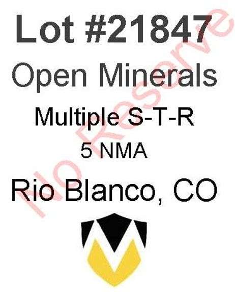 Rio Blanco, CO Open Minerals (5 NMA)
