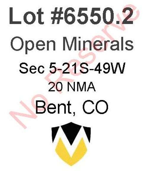 Bent, CO Open Minerals 5-21S-49W (40 NMA)