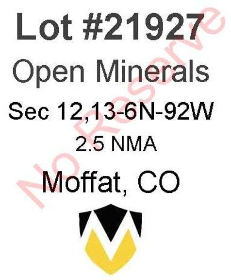 Moffat, CO Open Minerals 12,13-6N-92W (2.5 NMA)