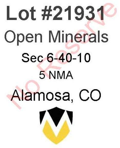 Alamosa, CO Open Minerals 6-40-10 (5 NMA)