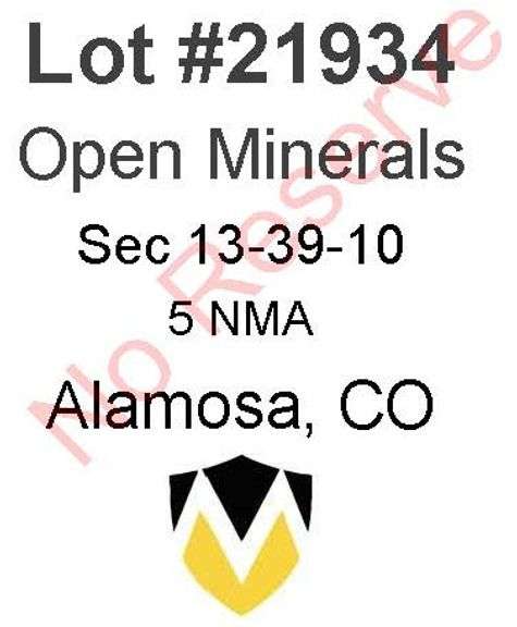 Alamosa, CO Open Minerals 13-39-10 (5 NMA)