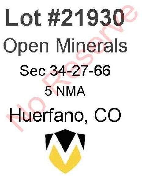 Huerfano, CO Open Minerals 34-27-66 (5 NMA)