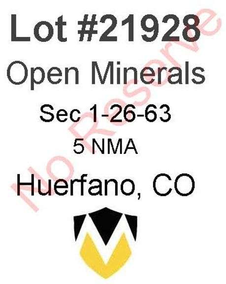Huerfano, CO Open Minerals 1-26-63 (5 NMA)