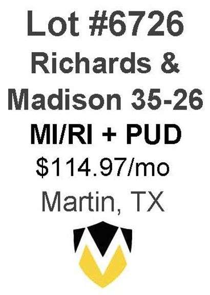 Richards & Madison 35-26 - 8 Well MI/RI + PUD  Locations