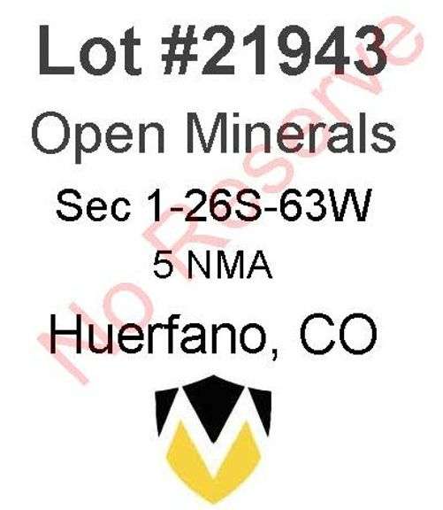 Huerfano, CO Open Minerals 1-26S-63W (5 NMA)