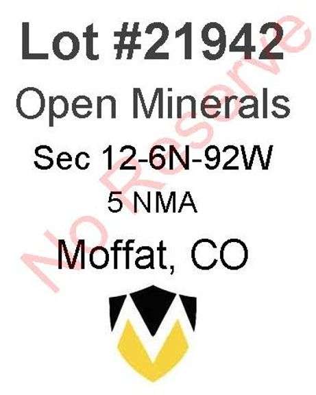 Moffat, CO Open Minerals 12-6N-92W (5 NMA)