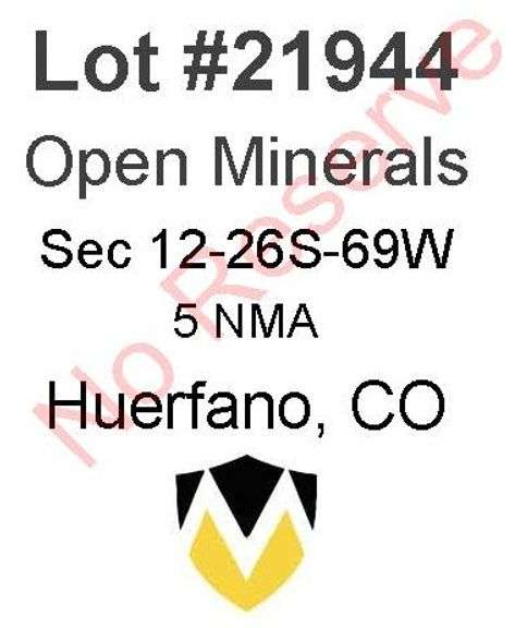 Huerfano, CO Open Minerals 12-26S-69W (5 NMA)