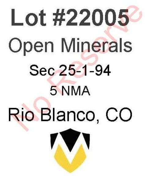 Rio Blanco, CO Open Minerals 25-1-94 (5 NMA)