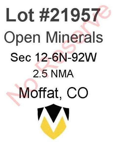 Moffat, CO Open Minerals 12,13-6N-92W (2.5 NMA)