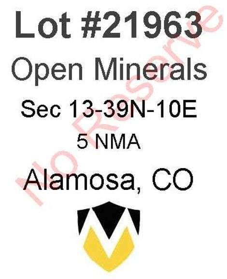 Alamosa, CO Open Minerals 13-39N-10E (5 NMA)