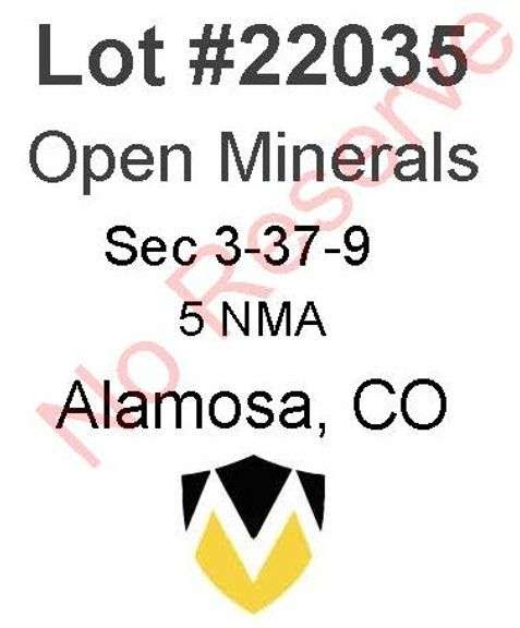 Alamosa, CO Open Minerals 3-37-9 (5 NMA)