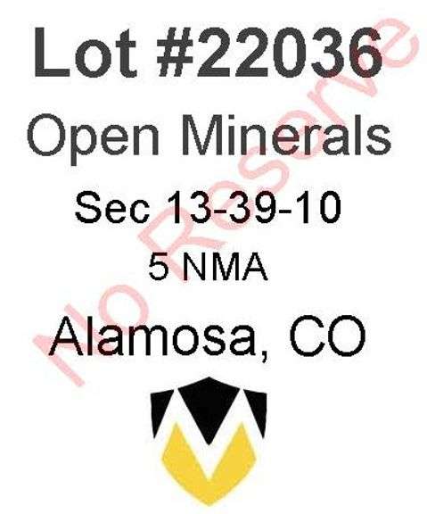 Alamosa, CO Open Minerals 13-39-10 (5 NMA)
