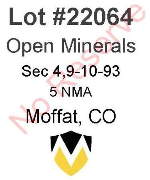Moffat, CO Open Minerals 4,9-10N-93W (5 NMA)