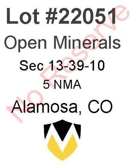 Alamosa, CO Open Minerals 13-39-10 (5 NMA)