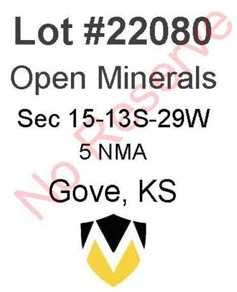 Gove, KS Open Minerals 15-13S-29W (5 NMA)