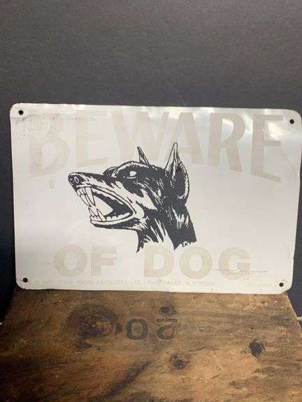 1981 Beware of Dog metal sign