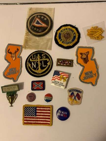 Lot of military patches -pin backs and more