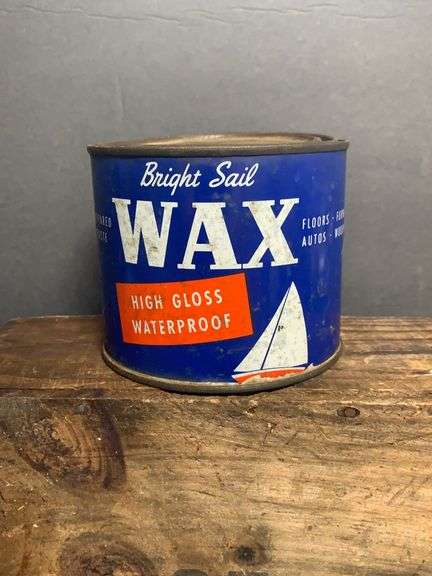 Bright Sail Wax .. nice can with boat graphics
