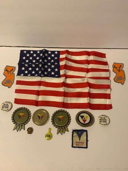 Knights of Pythias memorabilia -silk American flag & more