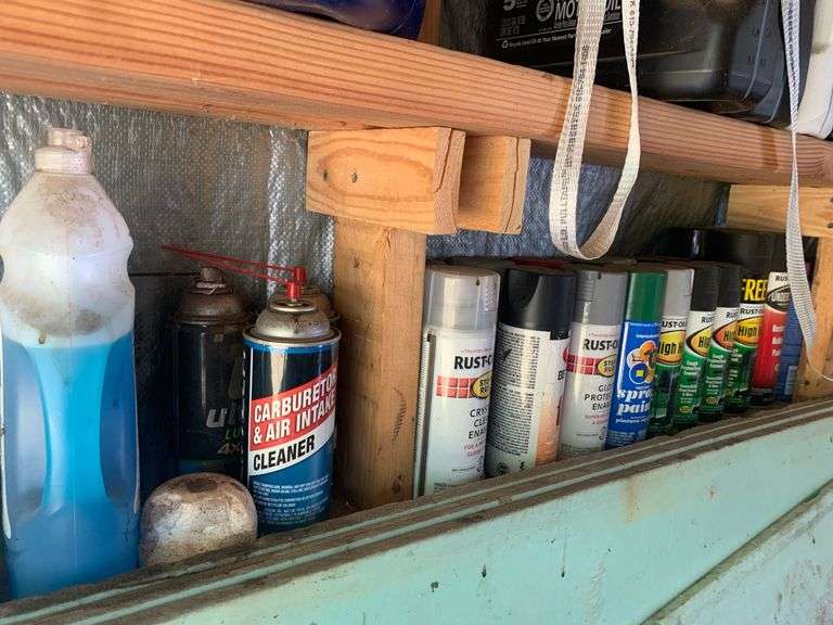Shelf contents paint tire sealantmore McNatt Real Estate