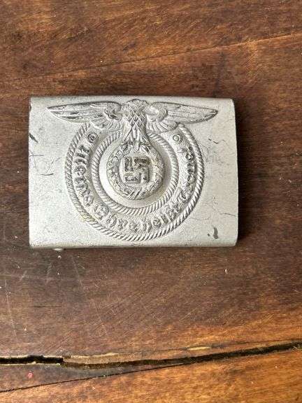 LOOK IT UP ! Rare Buckle ! GERMAN WWII WAFFEN SS STEEL COMBAT BUCKLE