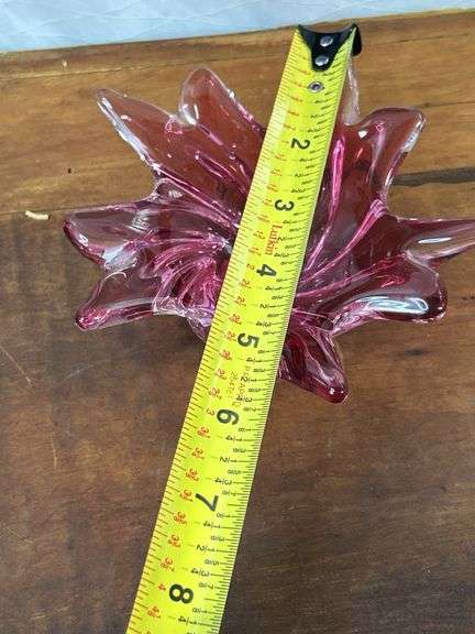 Murano Italian cranberry bowl