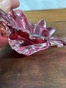 Murano Italian cranberry bowl