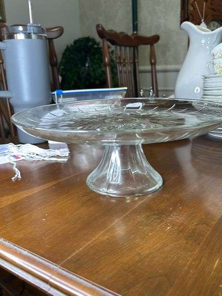 12" Footed CAKE STAND Cake Platel Canfield Diamond cake stand