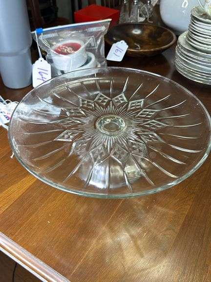 12" Footed CAKE STAND Cake Platel Canfield Diamond cake stand