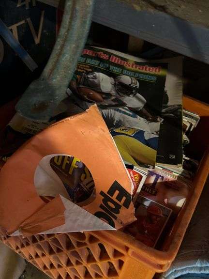 Metal shelf with contents