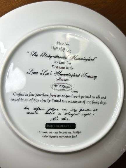 Set of 6 Beautiful Hummingbird plates signed and #ed -see all photos