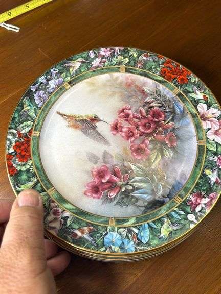 Set of 6 Beautiful Hummingbird plates signed and #ed -see all photos