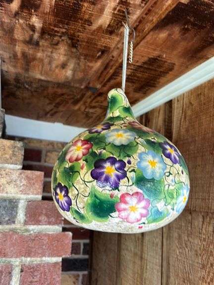 Handpainted gourd and cow wind chime