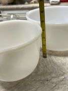 2 Milk glass mixing bowls