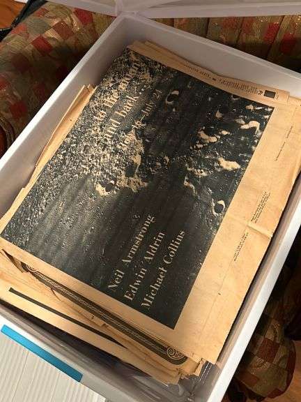 Under bed storage -storage container with newspaper memorabilia