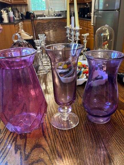 3 large Glass vases