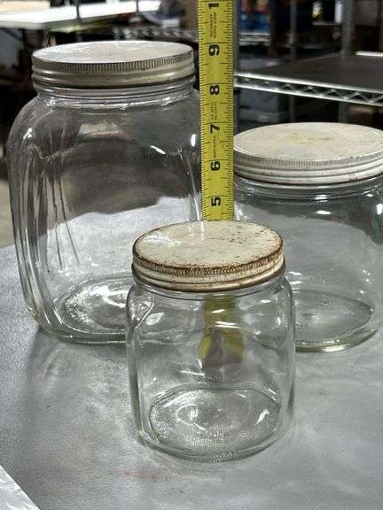 Super set of Duraglass old canister jar set !
