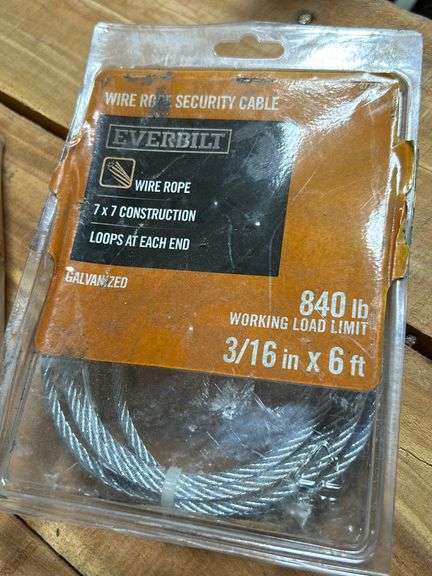 (2) 7x7 Everbilt Wire rope w/loops on each end