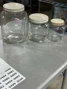 Super set of Duraglass old canister jar set !