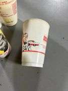 3 Burger King The Fonz cups & 2 1975 AL and AU McDonalds football schedule cups