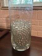 Large glass vase with lots of Marbles