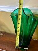Forest green glass vase