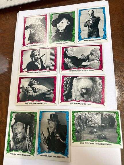 Unusual find in this condition ! Lot of 10 -1980 Monster  cards