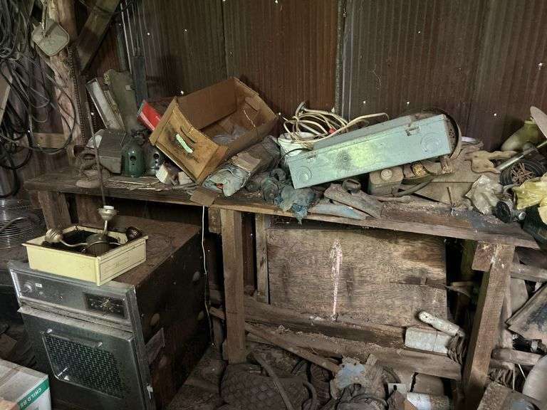 Contents of shelf and work bench