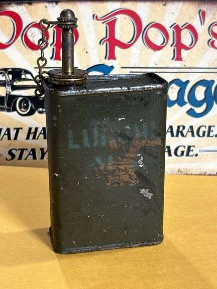 Old Military lubricant can -with contents