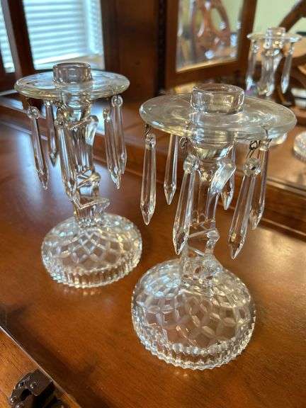 Gorgeous candle stands with glass prisms