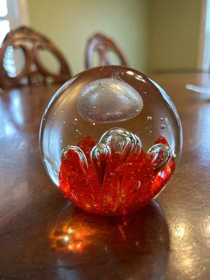 Blown art glass paperweight