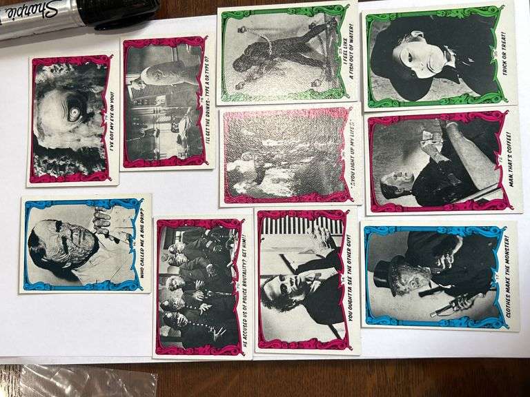 Unusual find in this condition ! Lot of 10 -1980 Monster  cards