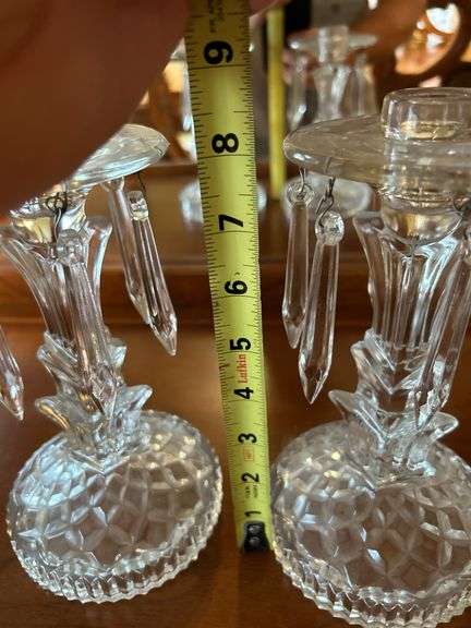 Gorgeous candle stands with glass prisms